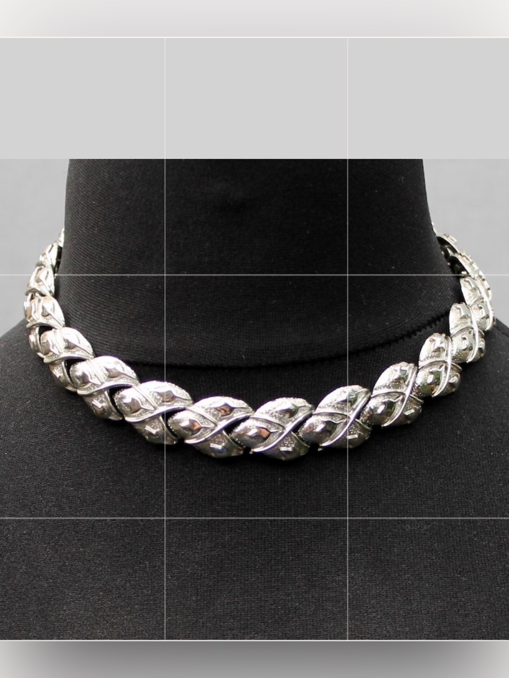 Silver Braided Crystal Statement Necklace - Women Jewelry